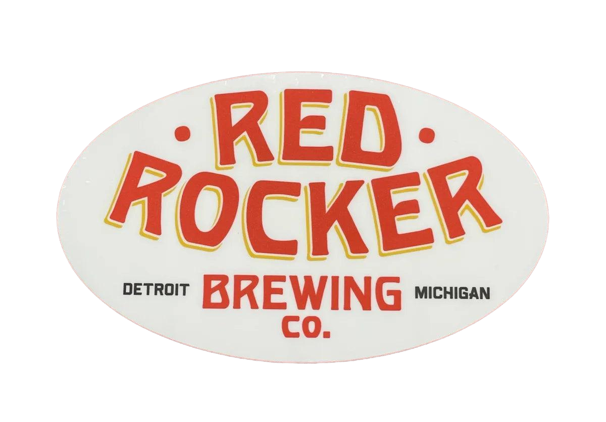 Red Rocker Oval Sticker