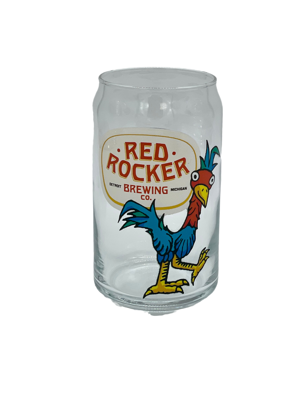 16oz Red Rocker Lager Can Glass