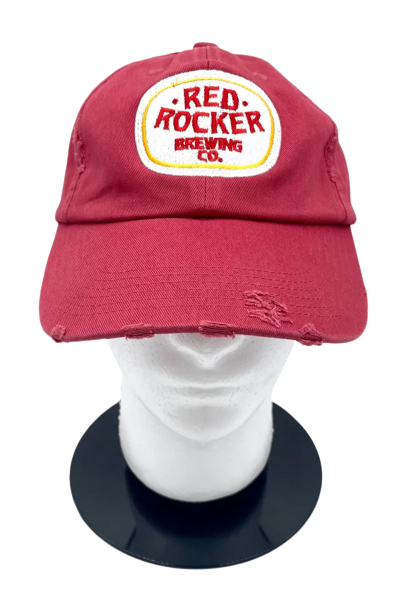 Distressed Red Rocker Badge Hat